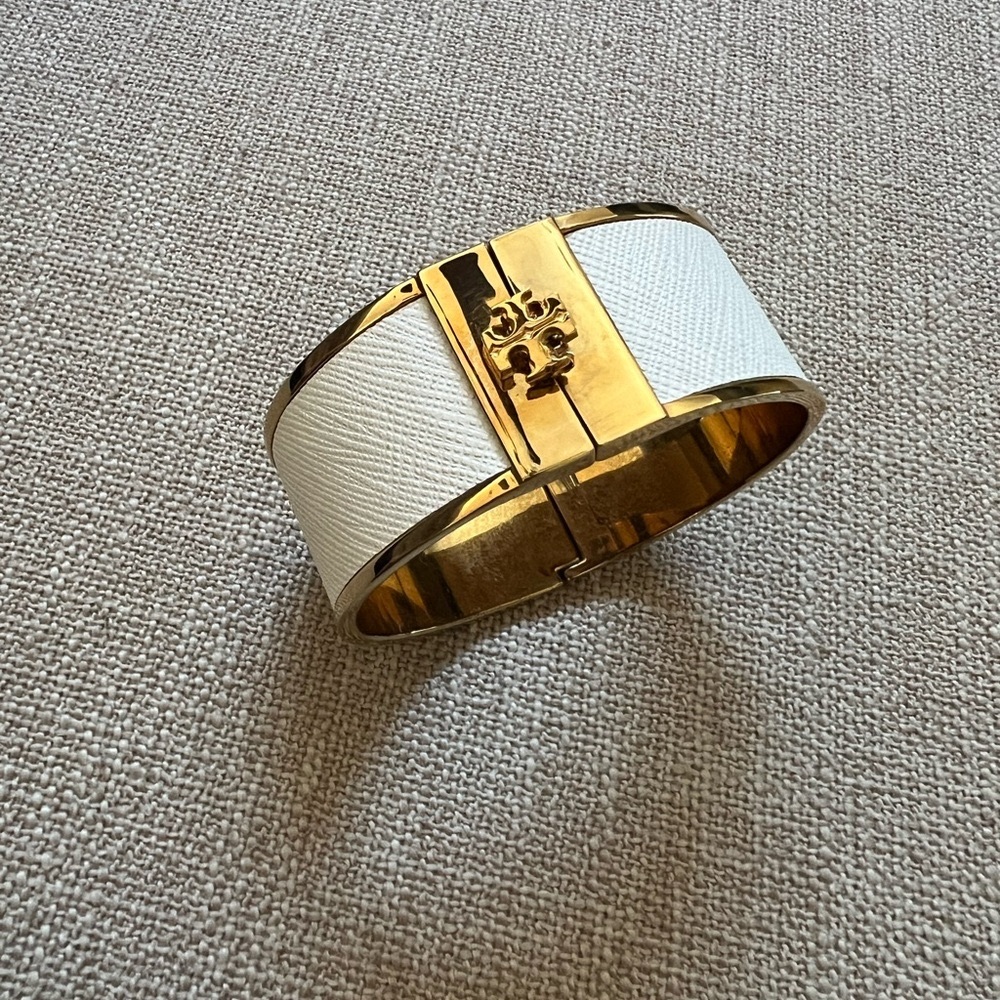 Tory Burch White and Gold Bracelet